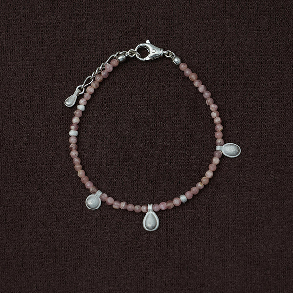 OLIO E ACETO Tanabata Special Collection Sterling Silver Rhodonite Beaded Pendant Bracelet OLIO-OA13A20-YH